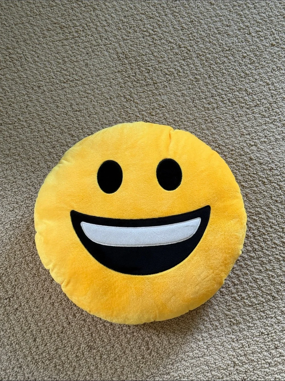 Yellow Smiley Emoji Plush Pillow